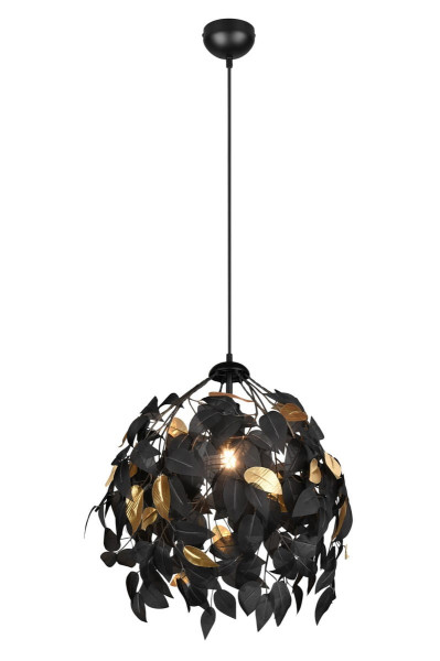 Lampa wisząca LEAVY czarno-złota 1xE27x28W wym:150x38x38cm IP20 RL 989393