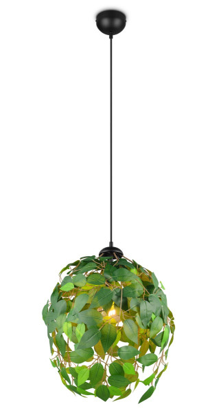 Lampa wisząca LEAVY zielono-czarna 1xE27x28W wym:150x38x38cm IP20 RL 989392