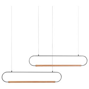 Lampa wisząca LED 2 punktowa dekoracyjna czarna 305818 Lampa wisząca LED 2 punktowa dekoracyjna czarna 305818