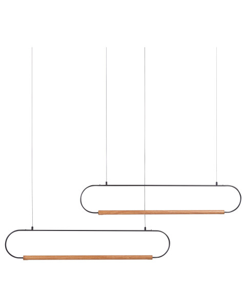 Lampa wisząca LED 2 punktowa dekoracyjna czarna 305818