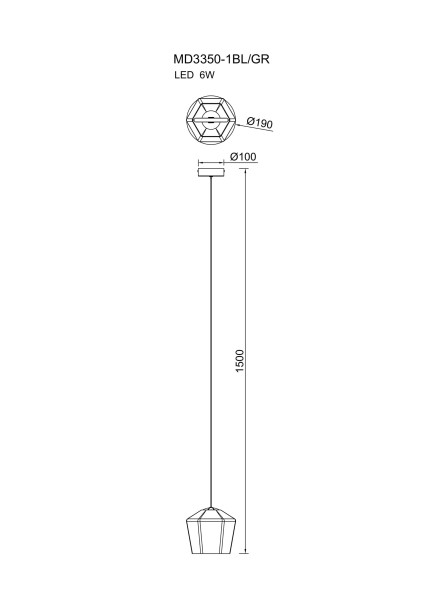 Lampa wisząca LED 6W COLORE MD3350-1BL/GR Zuma Line 690047