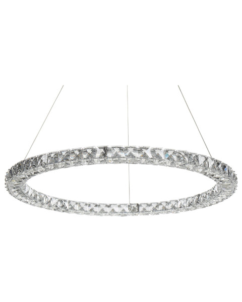 Lampa wisząca LED ring okrągła kryształowa srebrna 305790