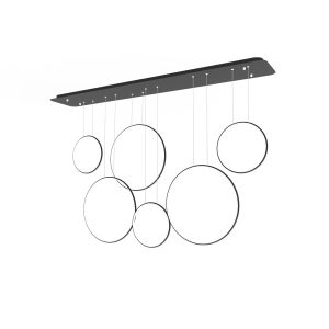 Lampa wisząca Ledowe Okręgi No.8 czarna 180cm 3k 792260 Lampa wisząca Ledowe Okręgi No.8 czarna 180cm 3k 792260
