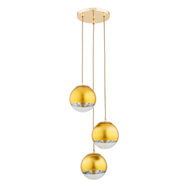 Lampa wisząca LEILA złoto-przezroczysty 3xE14x10W wym:90x28x28cm IP20 Alfa 984922