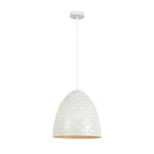 Lampa wisząca Leilani przezroczysty wzór na kloszu biała 1xE27x40W Italux 1025756 Lampa wisząca Leilani przezroczysty wzór na kloszu biała 1xE27x40W Italux 1025756