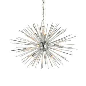 Lampa wisząca LENA teksturowane pręciki chromowana 9xG9x8W IP20 Endon 1019077 Lampa wisząca LENA teksturowane pręciki chromowana 9xG9x8W IP20 Endon 1019077