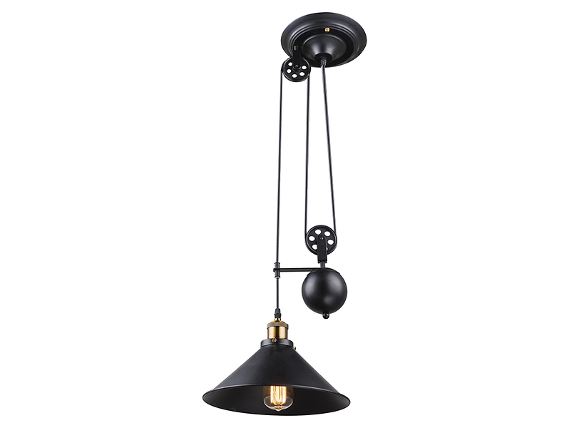 Lampa wisząca Lenius metalowa czarna 26854