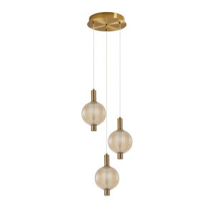 Lampa wisząca LENTI złota LED 3x18W Ciepła biel 1340lm Italux 835709