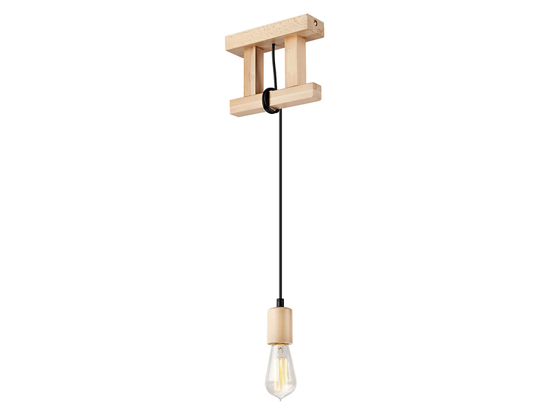 Lampa wisząca Leon drewniana beżowa 54704