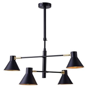 Lampa wisząca Less 4-punktowa metalowa czarna 195390