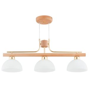 Lampa wisząca LESSI jasne drewno-biała-złota 3xE27x15W IP20 Alfa 988663