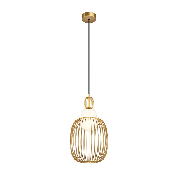 Lampa wisząca LEVITATION druciana owalna mosiężno-biała 1xG9x40W Maytoni 1027034