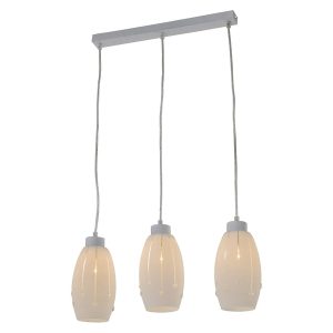 Lampa wisząca Liana 3-punktowa metalowa srebrna 31216 Lampa wisząca Liana 3-punktowa metalowa srebrna 31216