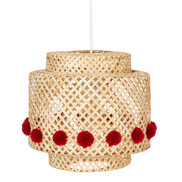 Lampa wisząca LIBY BAMB z ażurowym kloszem z bambusa, Ø 40 cm 594166