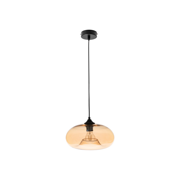 Lampa wisząca LIGHTLOGIC LL TRELON AM E27 czarna złota szklany klosz 1 szt. 962995