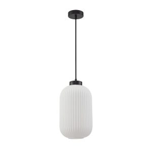 Lampa wisząca Lindo ryflowany długi klosz czarna 1xE27x40W IP20 Italux 1026902 Lampa wisząca Lindo ryflowany długi klosz czarna 1xE27x40W IP20 Italux 1026902