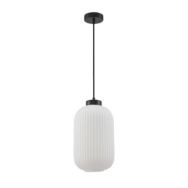 Lampa wisząca Lindo ryflowany długi klosz czarna 1xE27x40W IP20 Italux 1026902