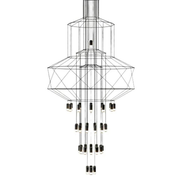 Lampa wisząca LINEA-43 czarna 90 cm glamour duża 192686