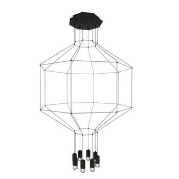 Lampa wisząca LINEA-8 czarna 80 cm I loft metal 184865