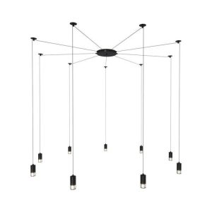 Lampa wisząca LINEA-9 czarna na kablach loft 217520 Lampa wisząca LINEA-9 czarna na kablach loft 217520