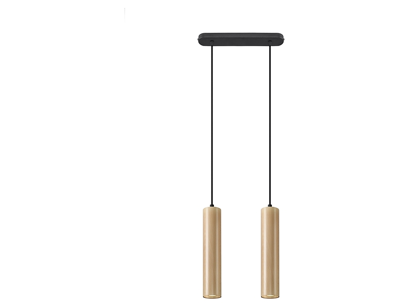 Lampa wisząca Lino 2-punktowa drewniana brązowa 31541