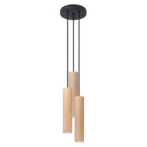 Lampa wisząca Lino 3-punktowa drewniana brązowa 52576 Lampa wisząca Lino 3-punktowa drewniana brązowa 52576