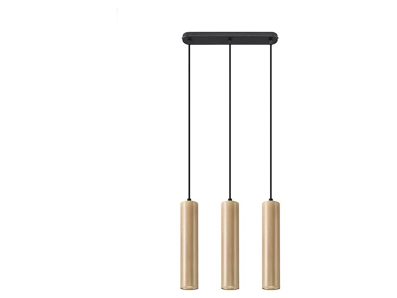 Lampa wisząca Lino 3-punktowa drewniana brązowa 31542