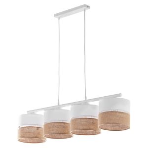 Lampa wisząca Linobianco 4-punktowa biało-brązowa 56221 Lampa wisząca Linobianco 4-punktowa biało-brązowa 56221