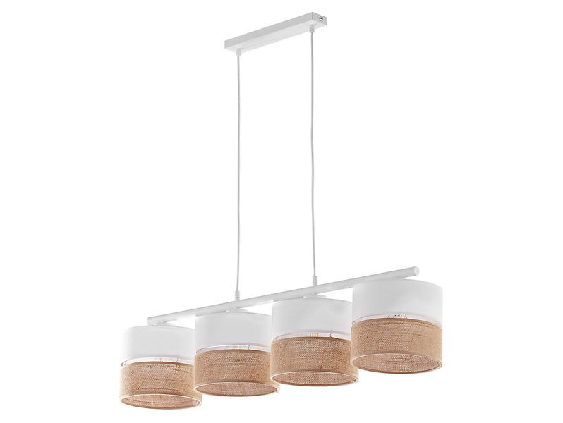 Lampa wisząca Linobianco 4-punktowa biało-brązowa 56221
