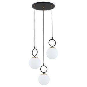Lampa wisząca LISTER białe kule czarna 3xE14x10W wym:80x37x37cm IP20 Alfa 1019198 Lampa wisząca LISTER białe kule czarna 3xE14x10W wym:80x37x37cm IP20 Alfa 1019198