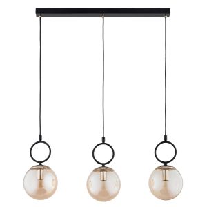 Lampa wisząca LISTER bursztynowe kule czarna 3xE14x10W IP20 Alfa 1019304 Lampa wisząca LISTER bursztynowe kule czarna 3xE14x10W IP20 Alfa 1019304