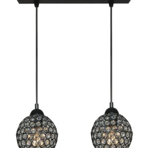 Lampa wisząca listwa EDYLIT czarna glamour 2xE27 KLAUDIUSZ 14-748 1004485 Lampa wisząca listwa EDYLIT czarna glamour 2xE27 KLAUDIUSZ 14-748 1004485