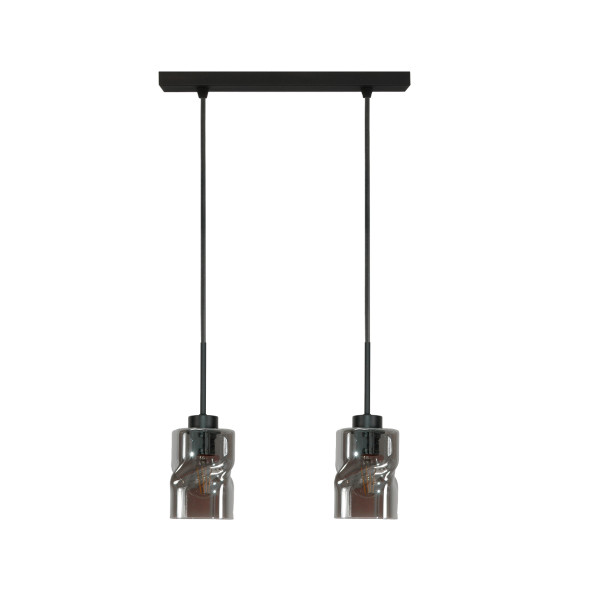 Lampa wisząca listwa EDYLIT grafitowe klosze loft 2xE27 GRETA 15-548 1005228