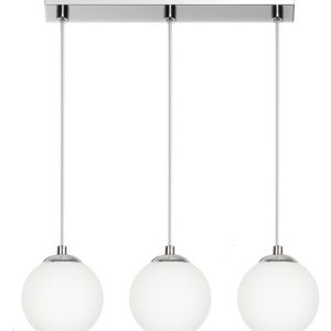 Lampa wisząca listwa EDYLIT LED 3xE14 zwis białe kule chrom PELOTE 14-392 1005219 Lampa wisząca listwa EDYLIT LED 3xE14 zwis białe kule chrom PELOTE 14-392 1005219