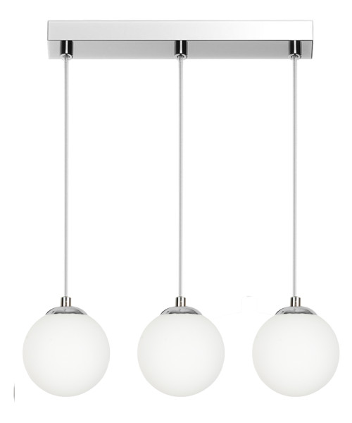 Lampa wisząca listwa EDYLIT LED 3xE14 zwis białe kule chrom PELOTE 14-392 1005219