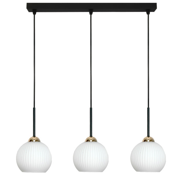 Lampa wisząca listwa EDYLIT zwis białe kule loft LED 3xE27 FIONA 14-994 1005223
