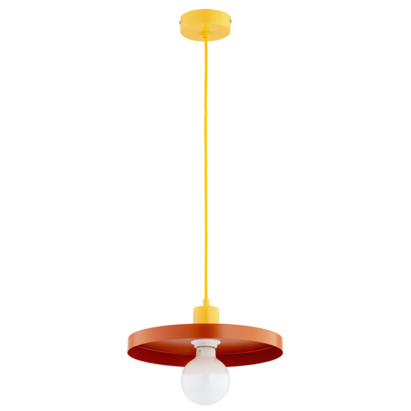 Lampa wisząca LITO płaski talerz żółto-pomarańczowa 1xE27x15W IP20 Alfa 1021084