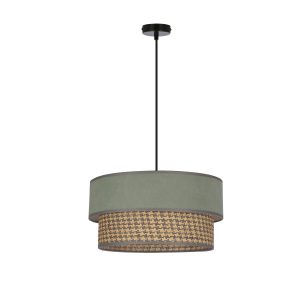 Lampa wisząca Livorno abażur mięta-fornir czarna 1xE27x60W IP20 Candellux 989857 Lampa wisząca Livorno abażur mięta-fornir czarna 1xE27x60W IP20 Candellux 989857