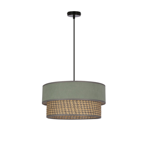 Lampa wisząca Livorno abażur mięta-fornir czarna 1xE27x60W IP20 Candellux 989857