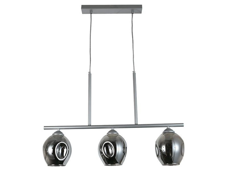 Lampa wisząca Liza 3-punktowa stalowa srebrna 190784
