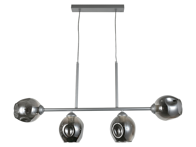 Lampa wisząca Liza 4-punktowa stalowa srebrna 190786