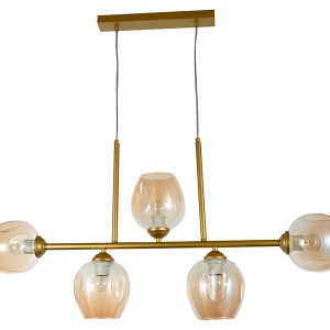 Lampa wisząca Liza 5-punktowa stalowa złota 190790 Lampa wisząca Liza 5-punktowa stalowa złota 190790