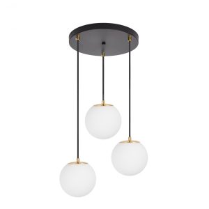 Lampa wisząca LL JORLEN 3xE27 66765 LightLogic złota glamour białe kule 976929 Lampa wisząca LL JORLEN 3xE27 66765 LightLogic złota glamour białe kule 976929