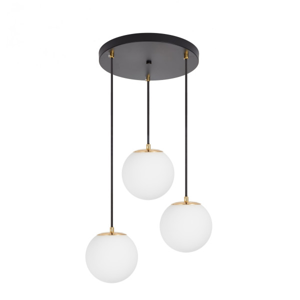 Lampa wisząca LL JORLEN 3xE27 66765 LightLogic złota glamour białe kule 976929
