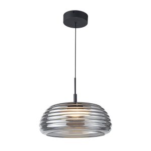 Lampa wisząca Loculi dymiony klosz czarna LED 20W 3000K 1200lm IP20 Italux 1026812