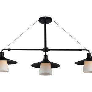 Lampa wisząca Loft 3-punktowa stalowa czarna 524320