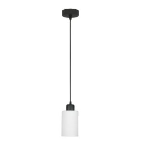 Lampa wisząca loft EDYLIT biały klosz czarna zwis 1xE27 LOYD BIANCO 15-065 1048801