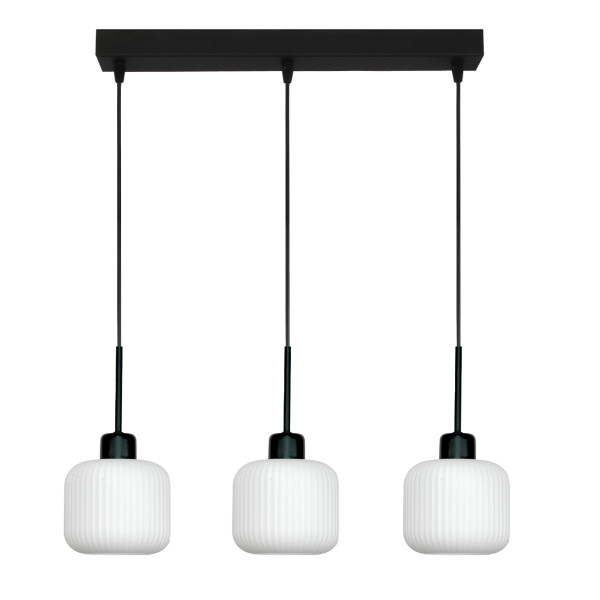 Lampa wisząca loft EDYLIT biały klosz listwa 3xE27 BEKA BIANCO 14-964 1048808