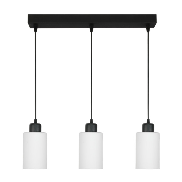 Lampa wisząca loft EDYLIT czarna białe klosze 3xE27 LOYD BIANCO 15-064 1048995