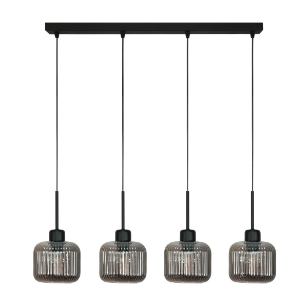 Lampa wisząca loft EDYLIT grafit klosze czarna 4xE27 BEKA GREY 15-001 1049001